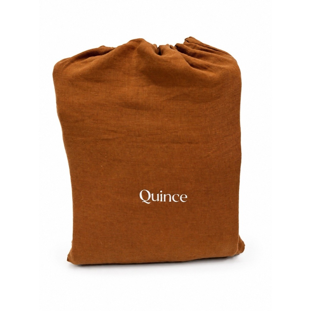 Quince 100% European Flax Linen Sheet Set King Terracotta New MSRP $214